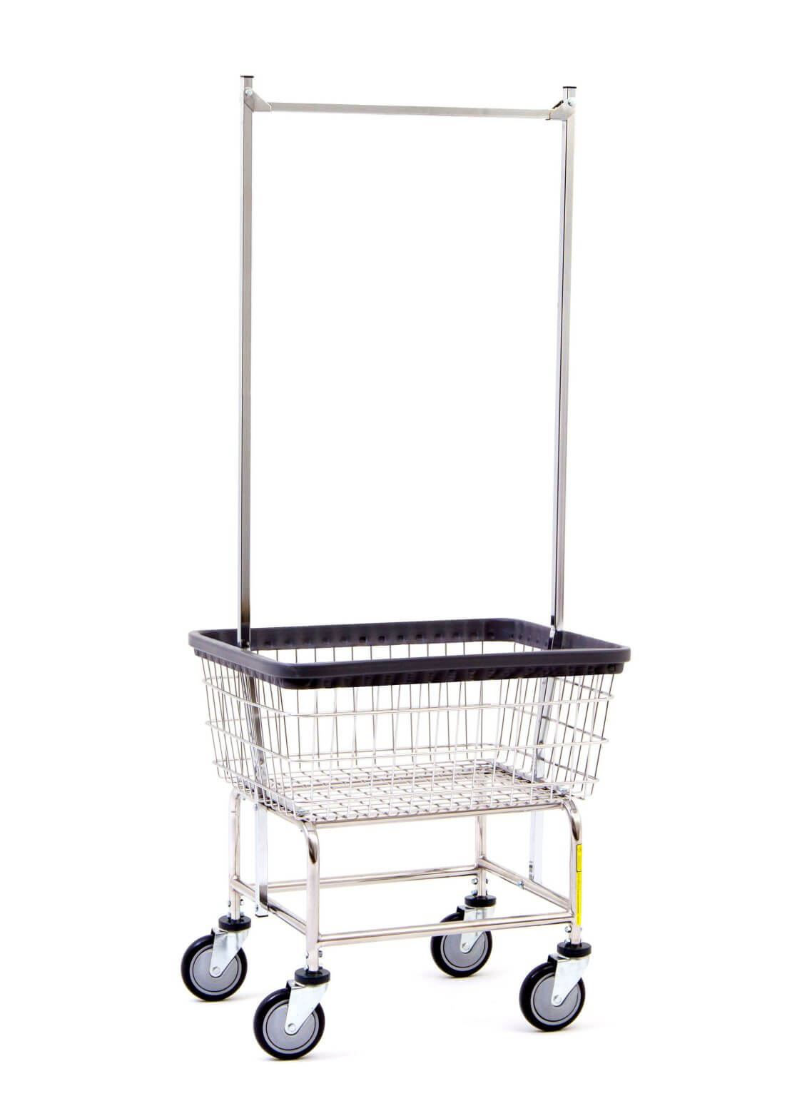 R&B Wire® Wire Standard Laundry Cart with Double Pole Rack