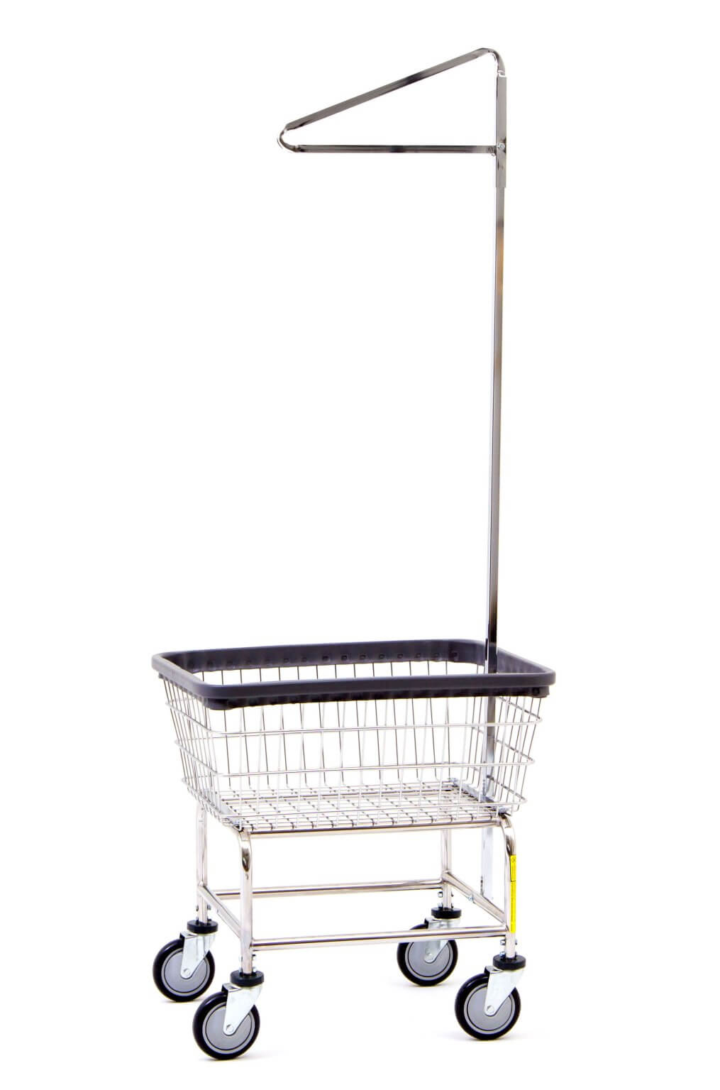 R&B Wire® Wire Standard Laundry Cart with Single Pole Rack