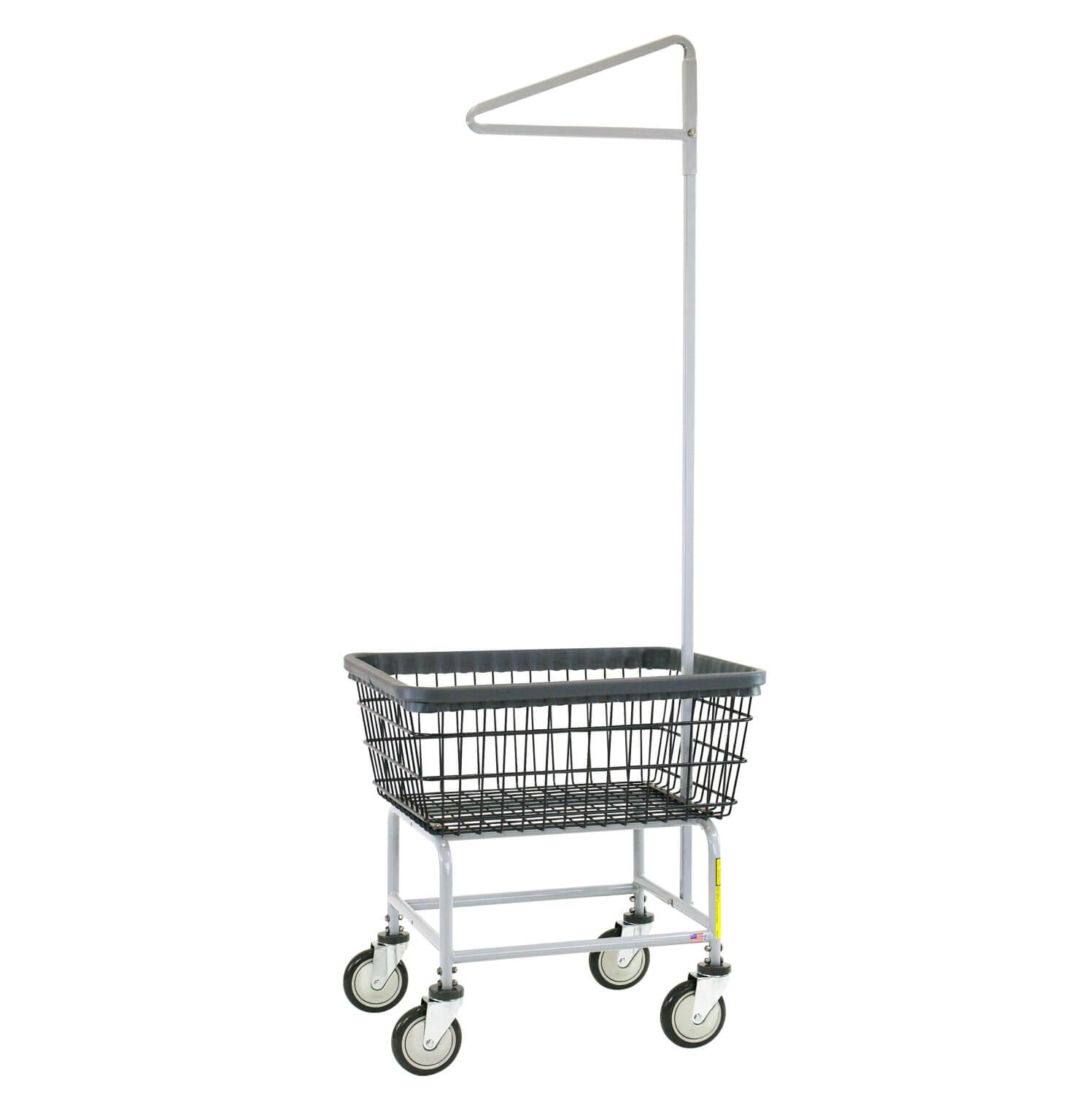 R&B Wire® Dura-Seven™ Standard Capacity Wire Laundry Cart with Single Pole Rack