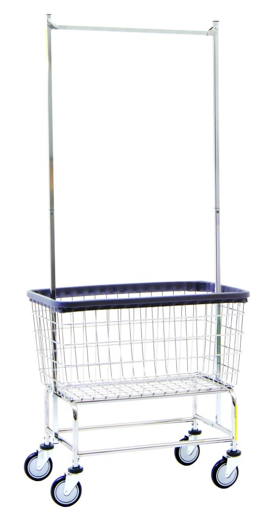 R&B Wire® Freight Saver 200F56 Large Capacity Laundry Cart with Double Pole Rack