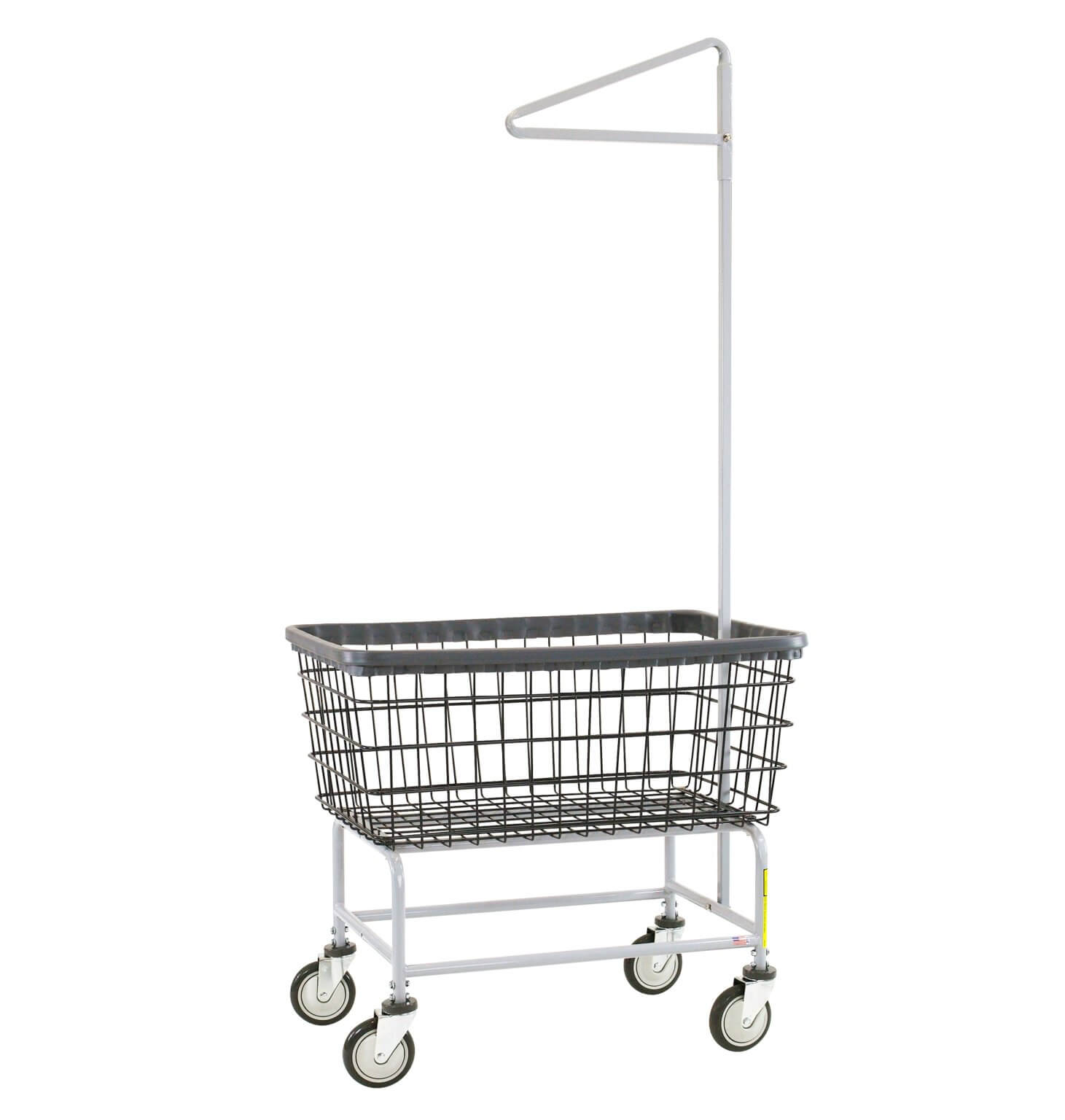 R&B Wire® Dura-Seven™ Large Capacity Laundry Cart with Single Pole Rack