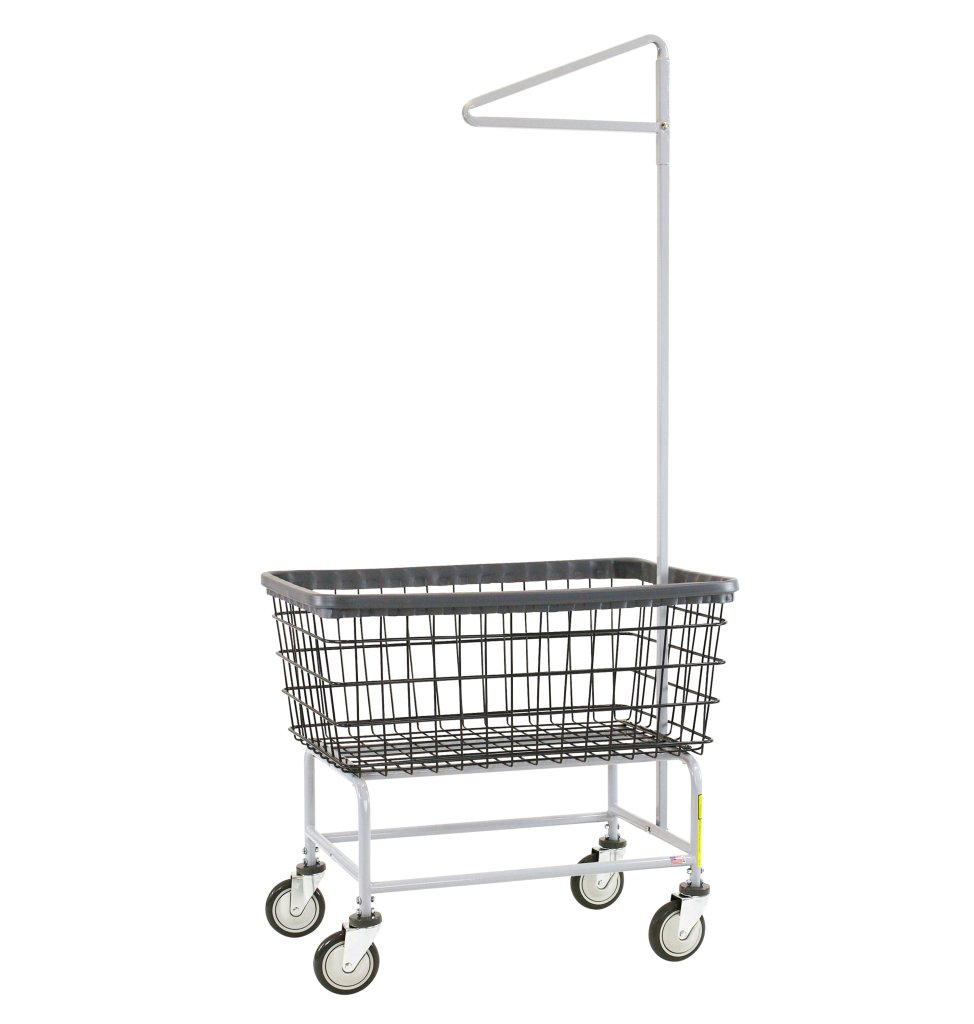 R&B Wire® Dura-Seven™ Large Capacity Laundry Cart with Single Pole Rack