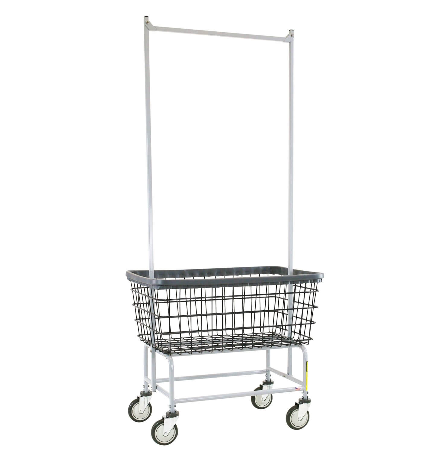 R&B Wire® Dura-Seven™ Large Capacity Laundry Cart with Double Pole Rack