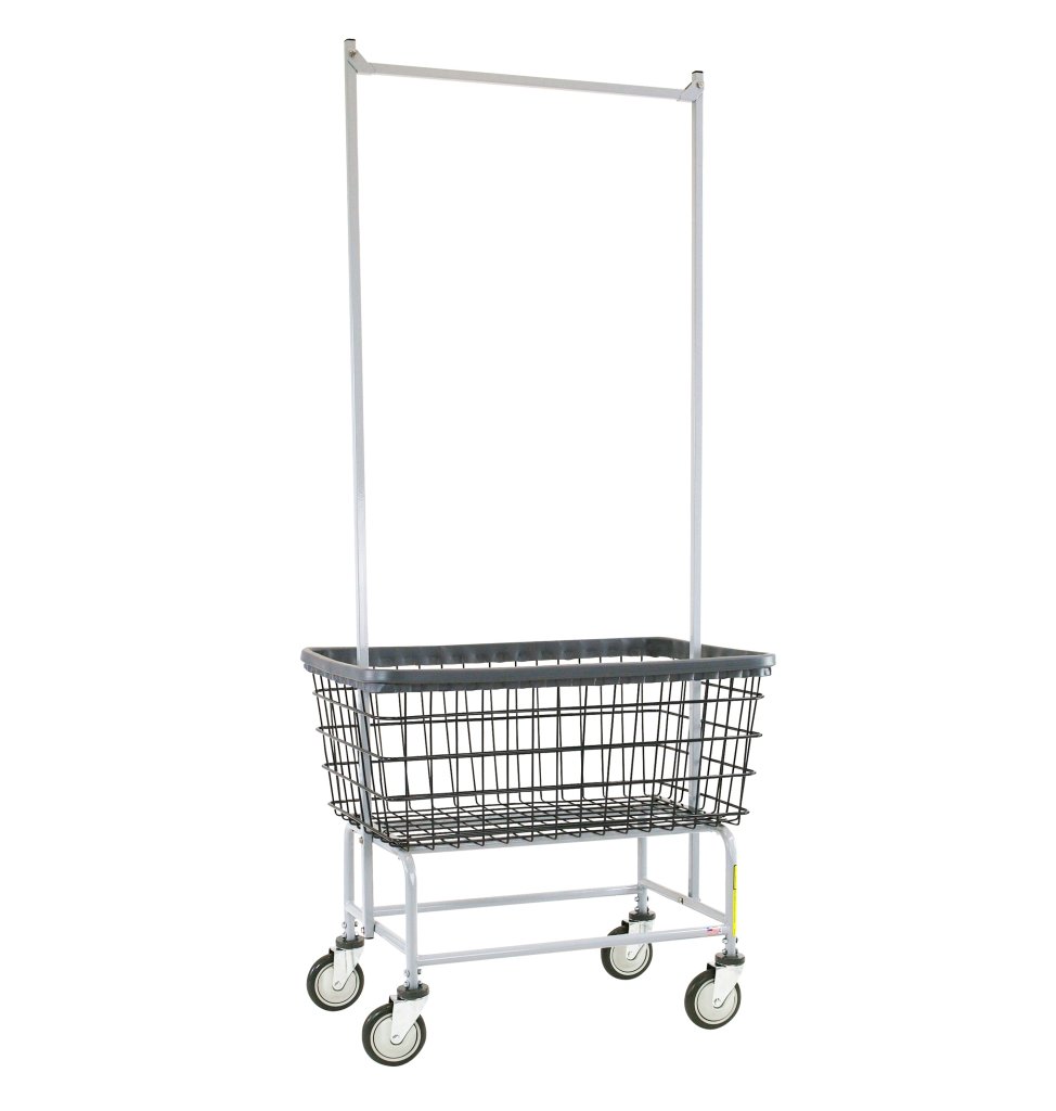 R&B Wire® Dura-Seven™ Large Capacity Laundry Cart with Double Pole Rack