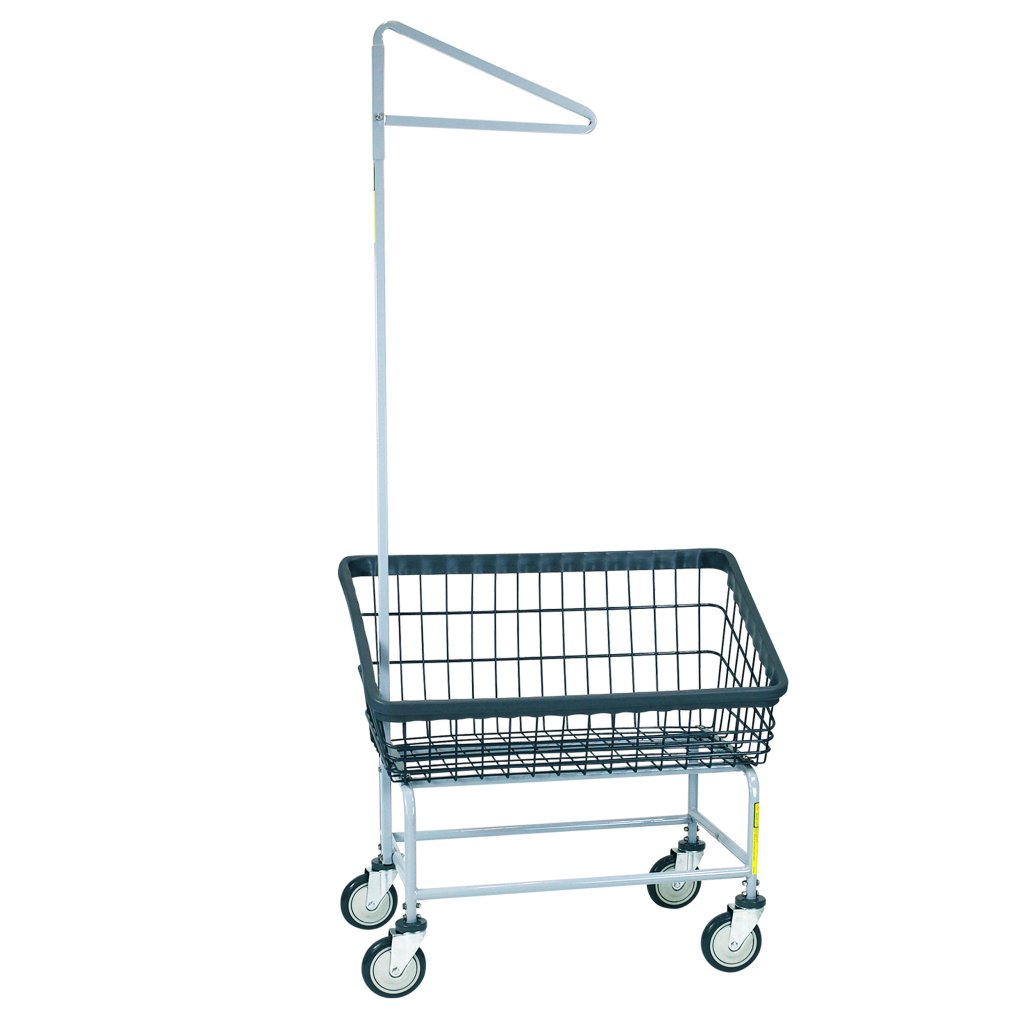 R&B Wire® Dura-Seven™ Large Front Load Wire Laundry Cart with Single Pole Rack R&B Wire® Dura-Seven™ Large Front Load Wire Laundry Cart with Single Pole Rack