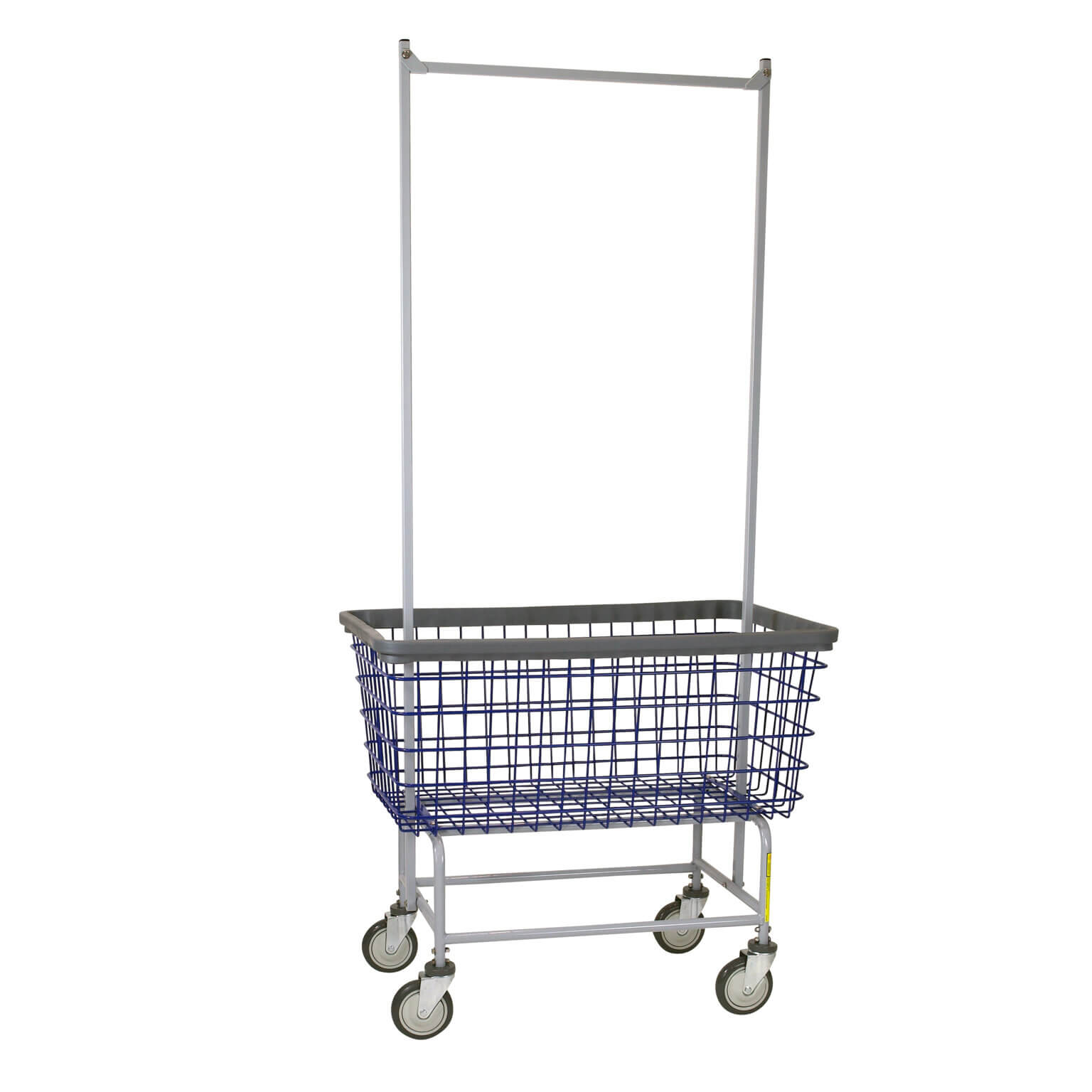 R&B Wire® Mega Capacity "Big Dog" Wire Laundry Cart with Double Pole Rack