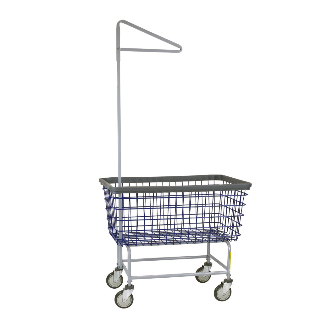 201GHB91G R&B Wire® Mega Capacity "Big Dog" Wire Laundry Cart with Single Pole Rack
