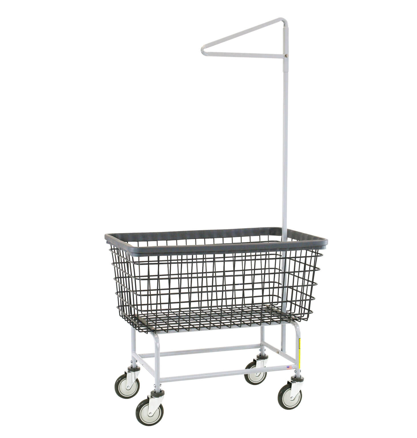 R&B Wire® Dura-Seven™ Mega Capacity "Big Dog" Wire Laundry Cart with Single Pole Rack